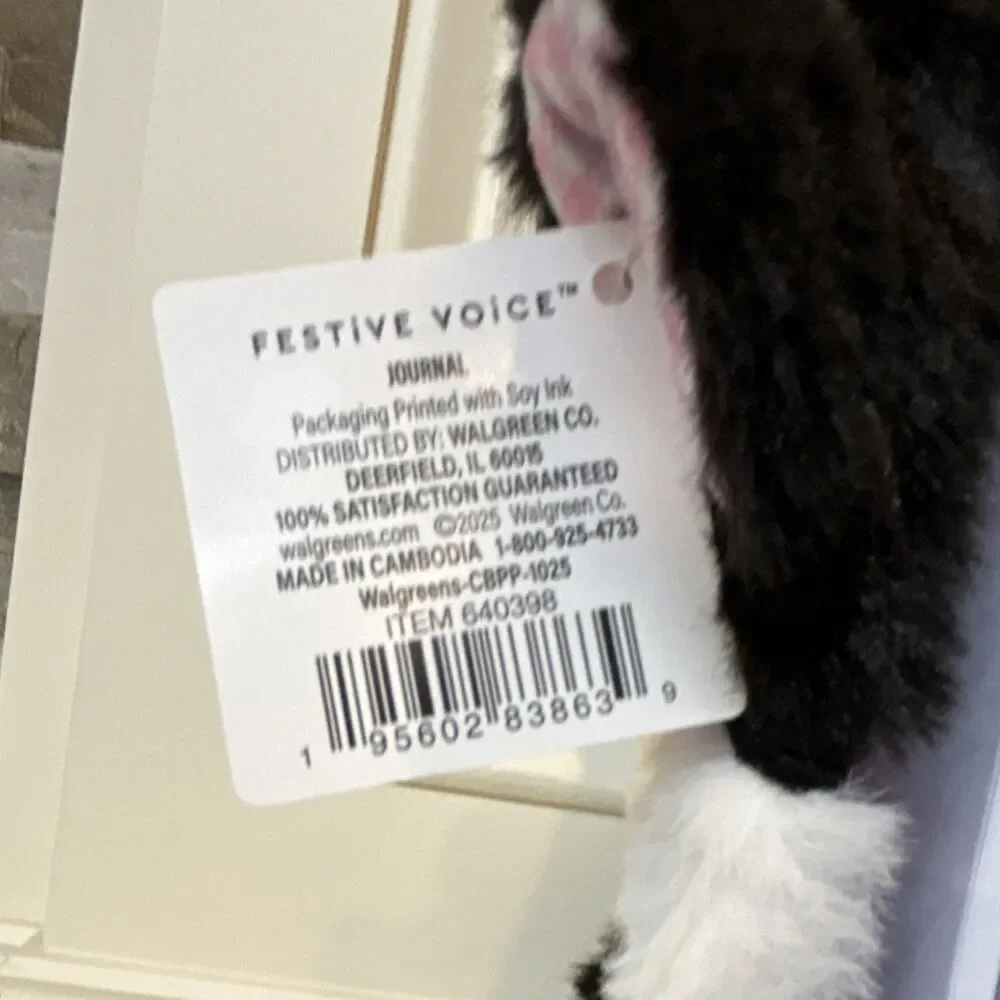 Festive Voice Cow Plush Faux Fur Journal 80 Sheets
